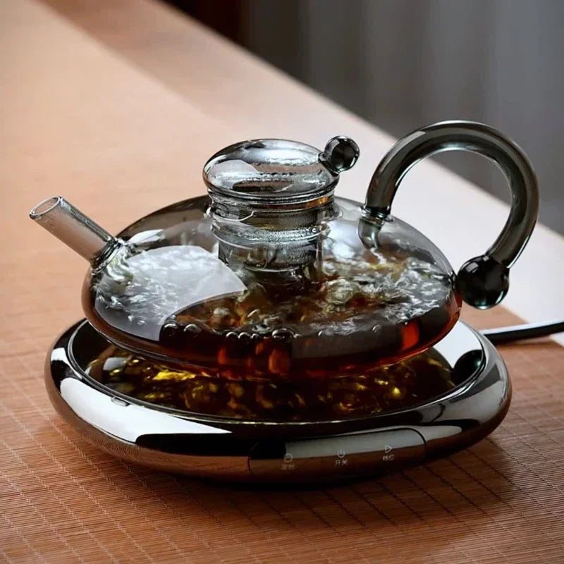 Glass Teapot, Heat Resistant Aesthetic Tea Pot for Loose Tea