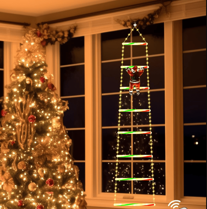 HOHOCLIMB Animated Santa Claus Climbing Ladder