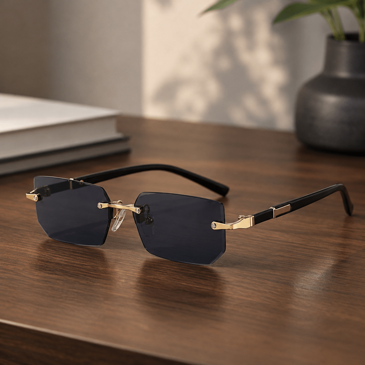 SHADEVISTA Rectangular Frameless Sunglasses