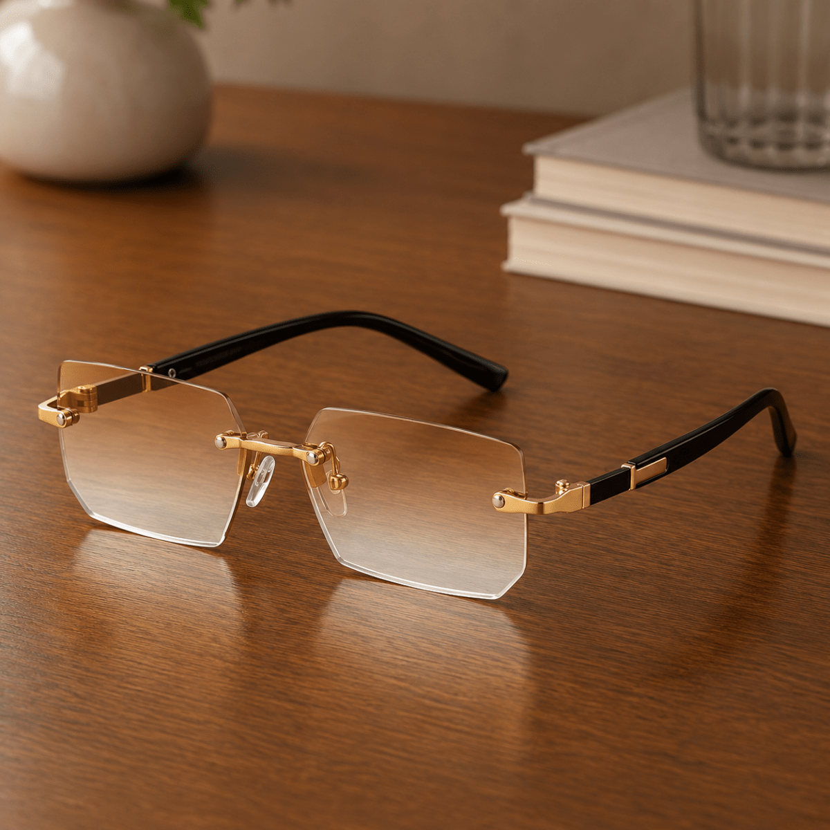 SHADEVISTA Rectangular Frameless Sunglasses