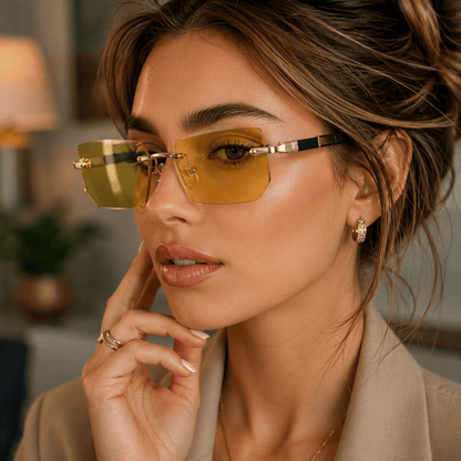 SHADEVISTA Rectangular Frameless Sunglasses