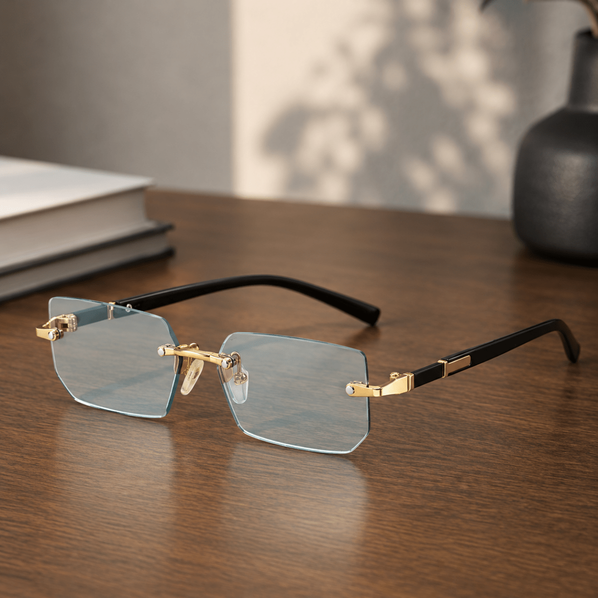 SHADEVISTA Rectangular Frameless Sunglasses