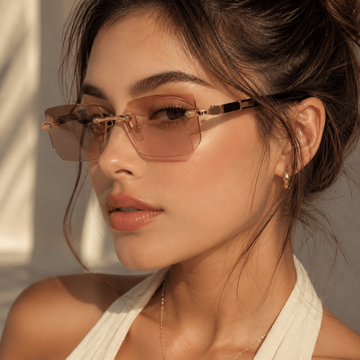 SHADEVISTA Rectangular Frameless Sunglasses