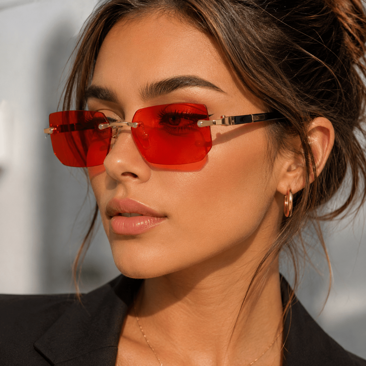 SHADEVISTA Rectangular Frameless Sunglasses