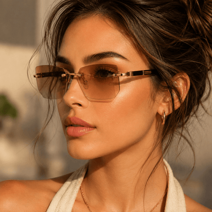 SHADEVISTA Rectangular Frameless Sunglasses