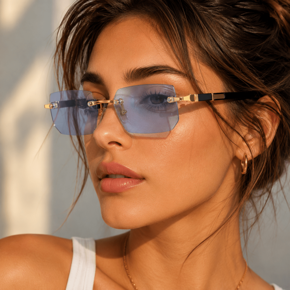 SHADEVISTA Rectangular Frameless Sunglasses