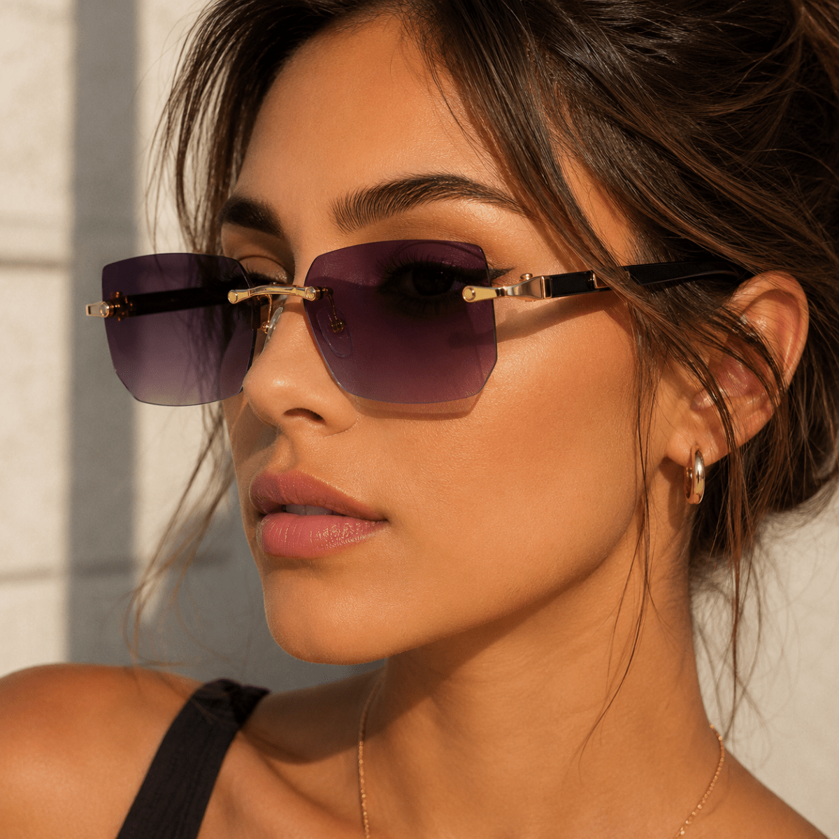 SHADEVISTA Rectangular Frameless Sunglasses