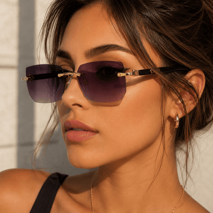 SHADEVISTA Rectangular Frameless Sunglasses