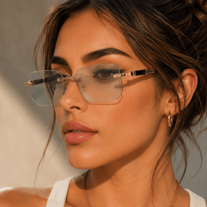 SHADEVISTA Rectangular Frameless Sunglasses