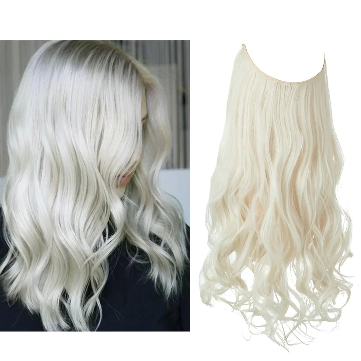 Real Hair Extensions, Natural Wave Volume, Blonde