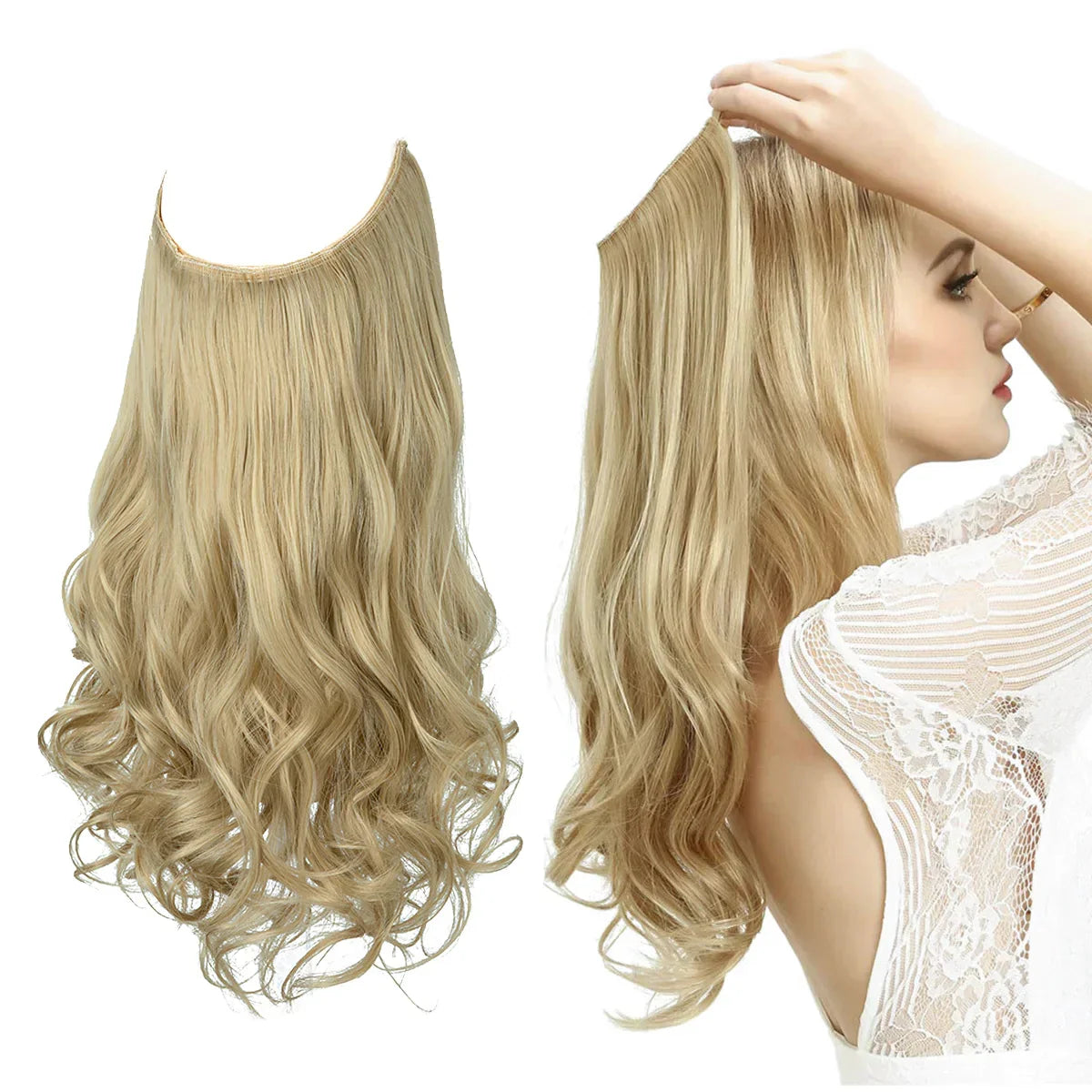 Real Hair Extensions, Natural Wave Volume, Blonde