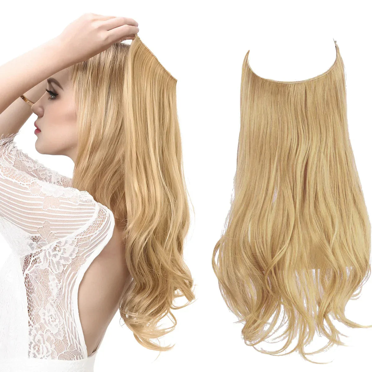 Real Hair Extensions, Natural Wave Volume, Blonde