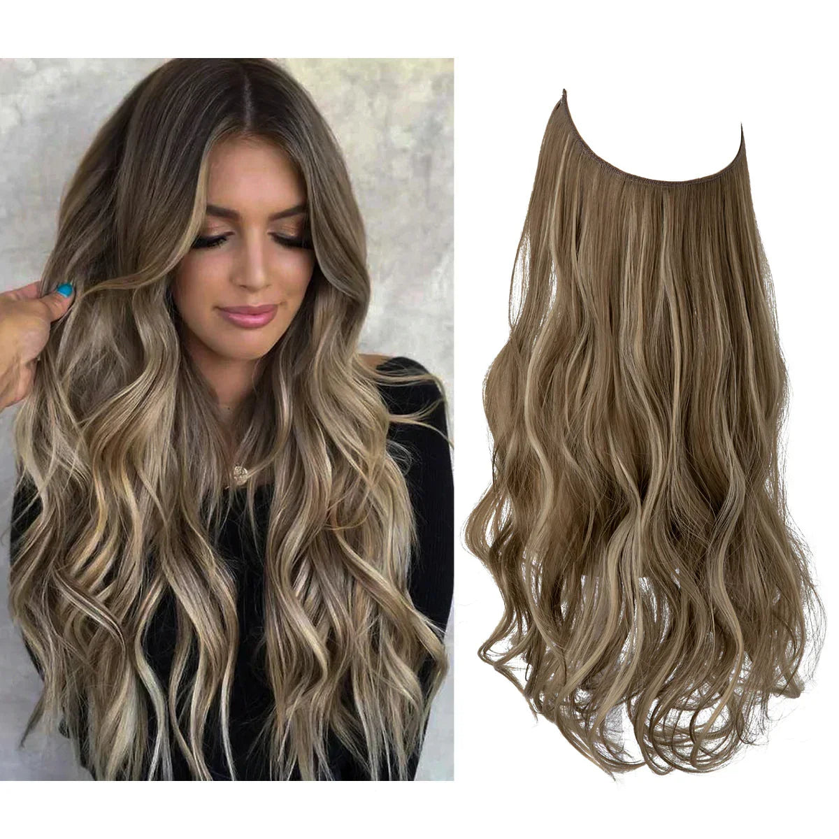 Real Hair Extensions, Natural Wave Volume, Blonde