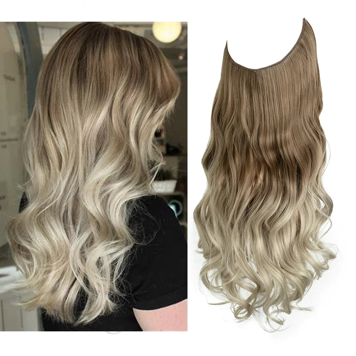 Real Hair Extensions, Natural Wave Volume, Blonde