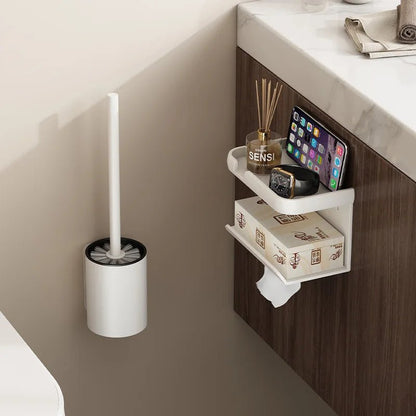 SPACELOO Space-saving Aluminum Toilet Brush Set
