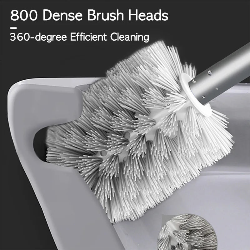 SPACELOO Space-saving Aluminum Toilet Brush Set