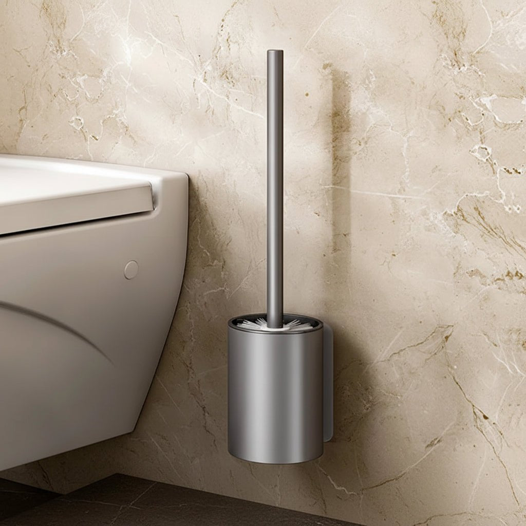 SPACELOO Space-saving Aluminum Toilet Brush Set