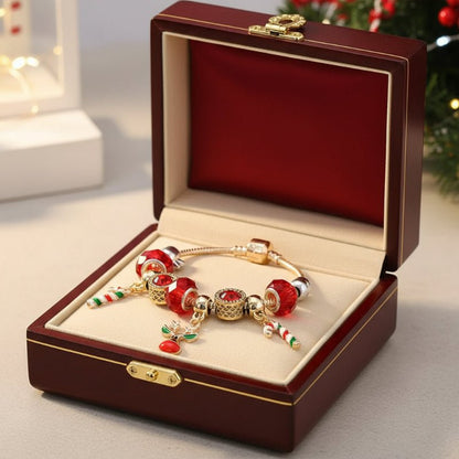FROSTLET Festive Candy Cane Charm Bracelet