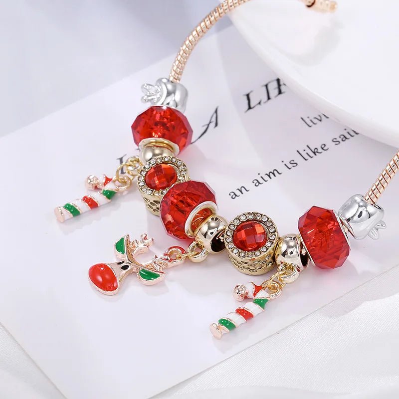 FROSTLET Festive Candy Cane Charm Bracelet