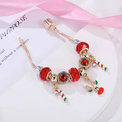 FROSTLET Festive Candy Cane Charm Bracelet