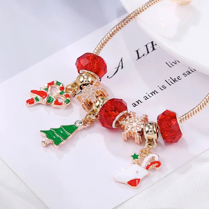 FROSTLET Festive Candy Cane Charm Bracelet