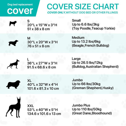 CUDDLETAIL COVER Cozy Orthopedic Dog Bed Cover