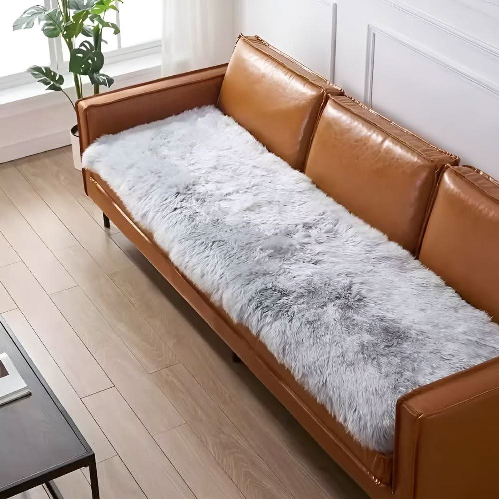 SOFALOUR Fluffy Velvet Sofa Cover