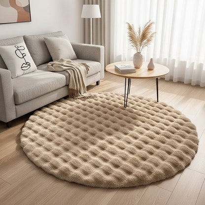 NORDILOFT Fluffy Round Polyester Rug