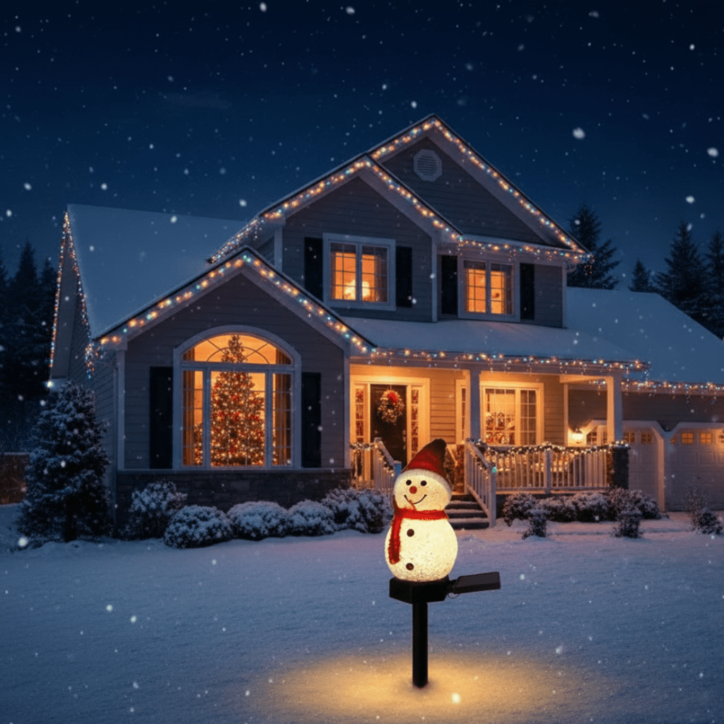 SNOWFLARE Snowman Solar Lights