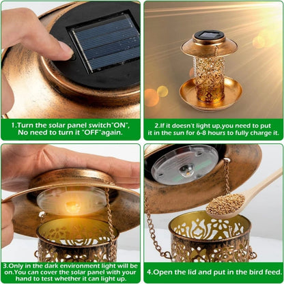 LUMIBLOOM LED-illuminated Solar Bird Feeder Station