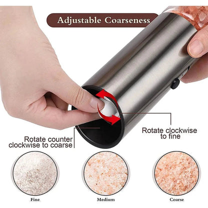 SPICEPULSE Stainless Steel Electric Pepper Mill