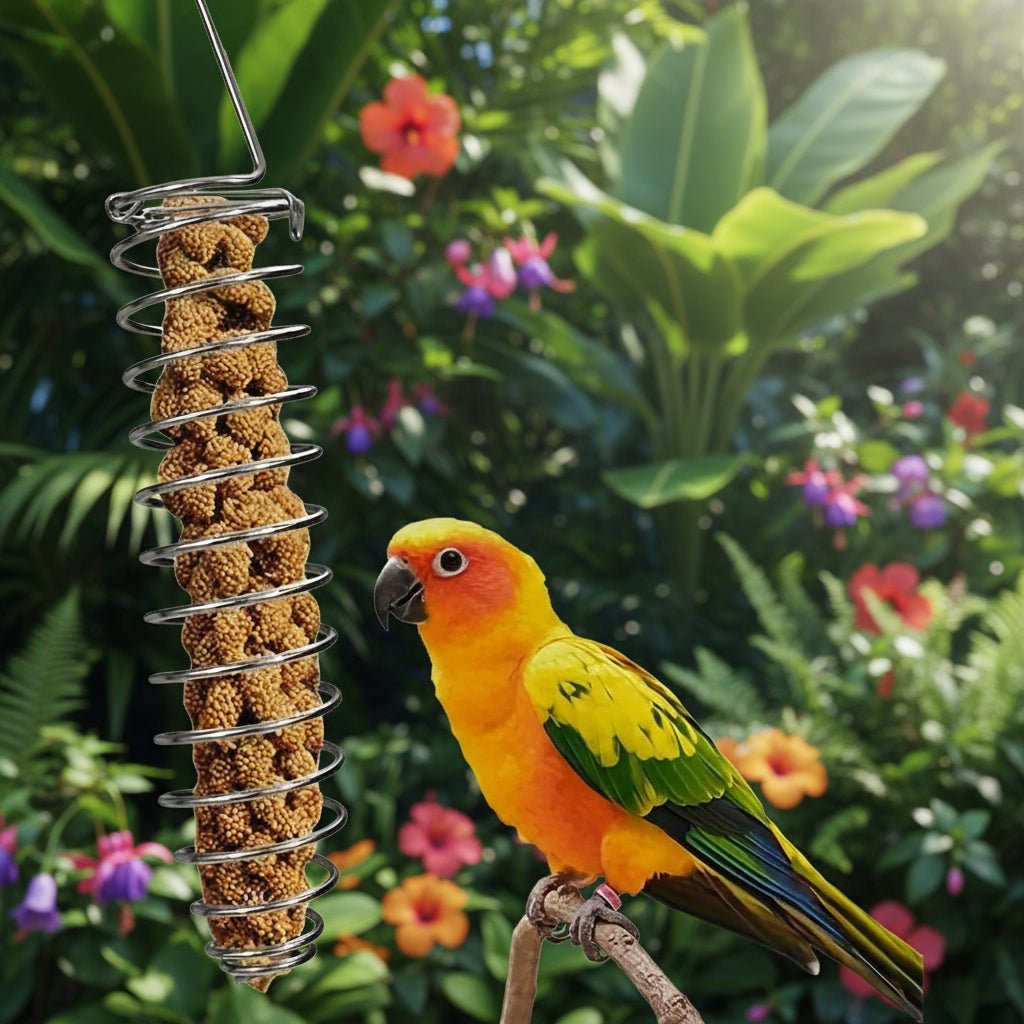 STEELSWIRL Stainless Steel Parrot Food Dispenser