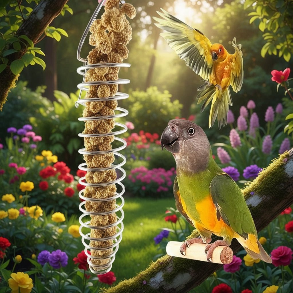 STEELSWIRL Stainless Steel Parrot Food Dispenser
