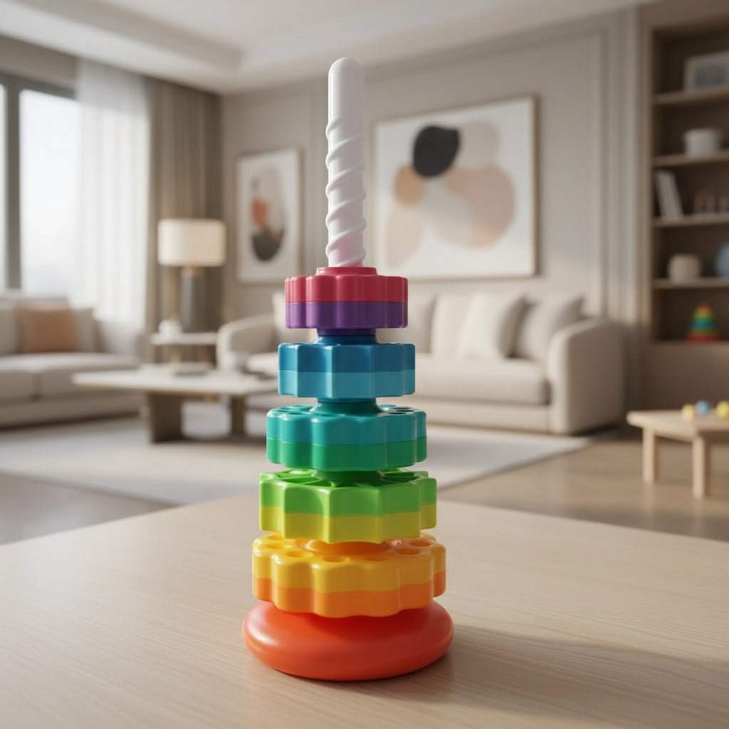 STACKIPEL Montessori Rainbow Stacking Toy