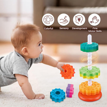 STACKIPEL Montessori Rainbow Stacking Toy