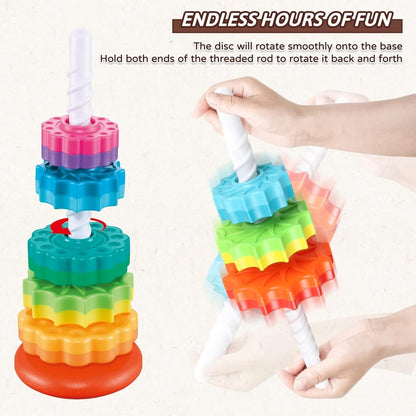 STACKIPEL Montessori Rainbow Stacking Toy