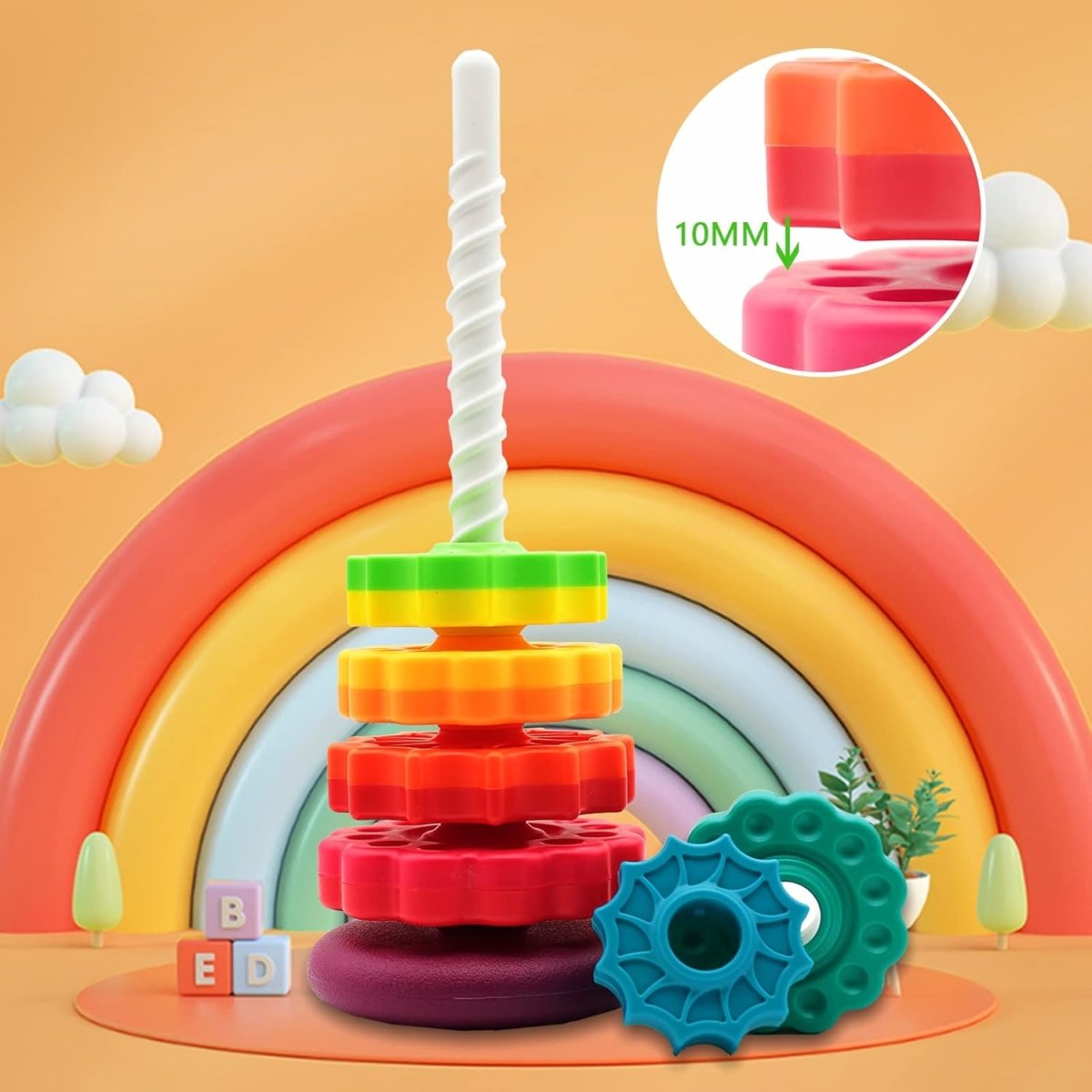 STACKIPEL Montessori Rainbow Stacking Toy