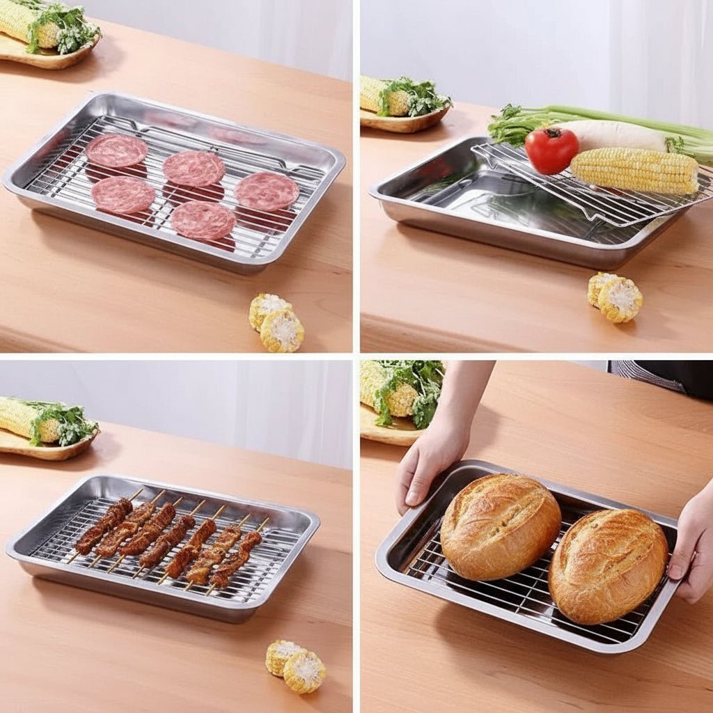 BAKESMART Stainless Steel Baking Sheet Set