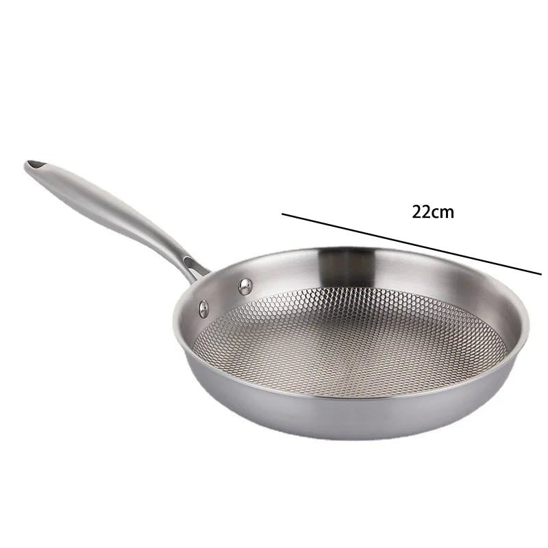 PURESTEEL Uncoated Stainless Steel Frying Pan