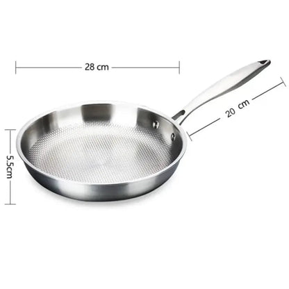 PURESTEEL Uncoated Stainless Steel Frying Pan