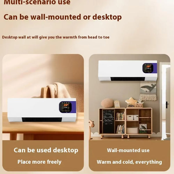 Wall Mounted Heater with Remote, Energy Saving Ceramic Heater and Cooling Fan for Home & Office