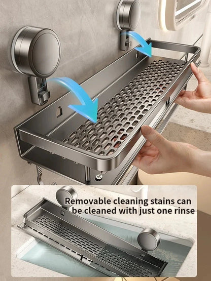 Suction Cup Bathroom Shelf, No Drilling