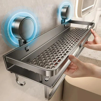 Suction Cup Bathroom Shelf, No Drilling