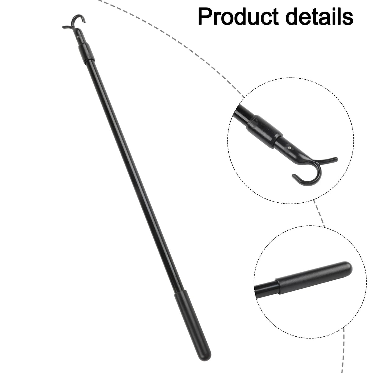 Telescopic Window Opener, 30-60 cm, with Hooks