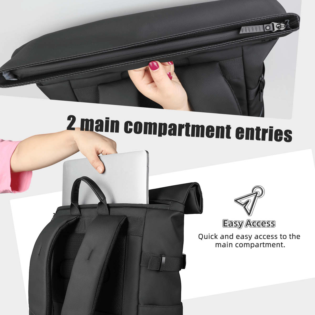 ROLLTRAIL Backpack Expandable Outdoor Backpack