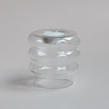 Glass Candle Holder, Spiral Taper Candle Holder
