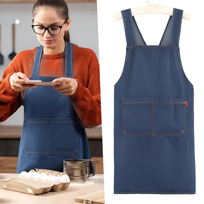 Cross-Back Denim Bib Apron