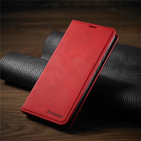 Wallet Case for iPhone, Leather-Look Magnetic Card Holder Slim Protective Phone Case