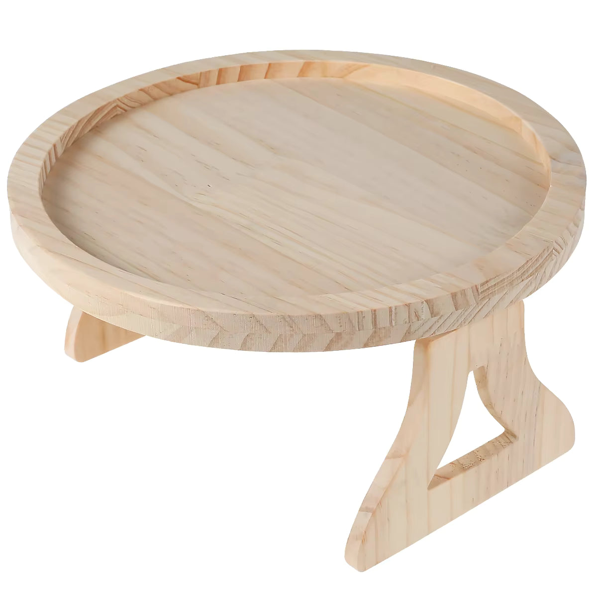 CLIPTABLE Round Wooden Sofa Tray