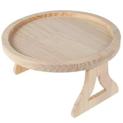 CLIPTABLE Round Wooden Sofa Tray
